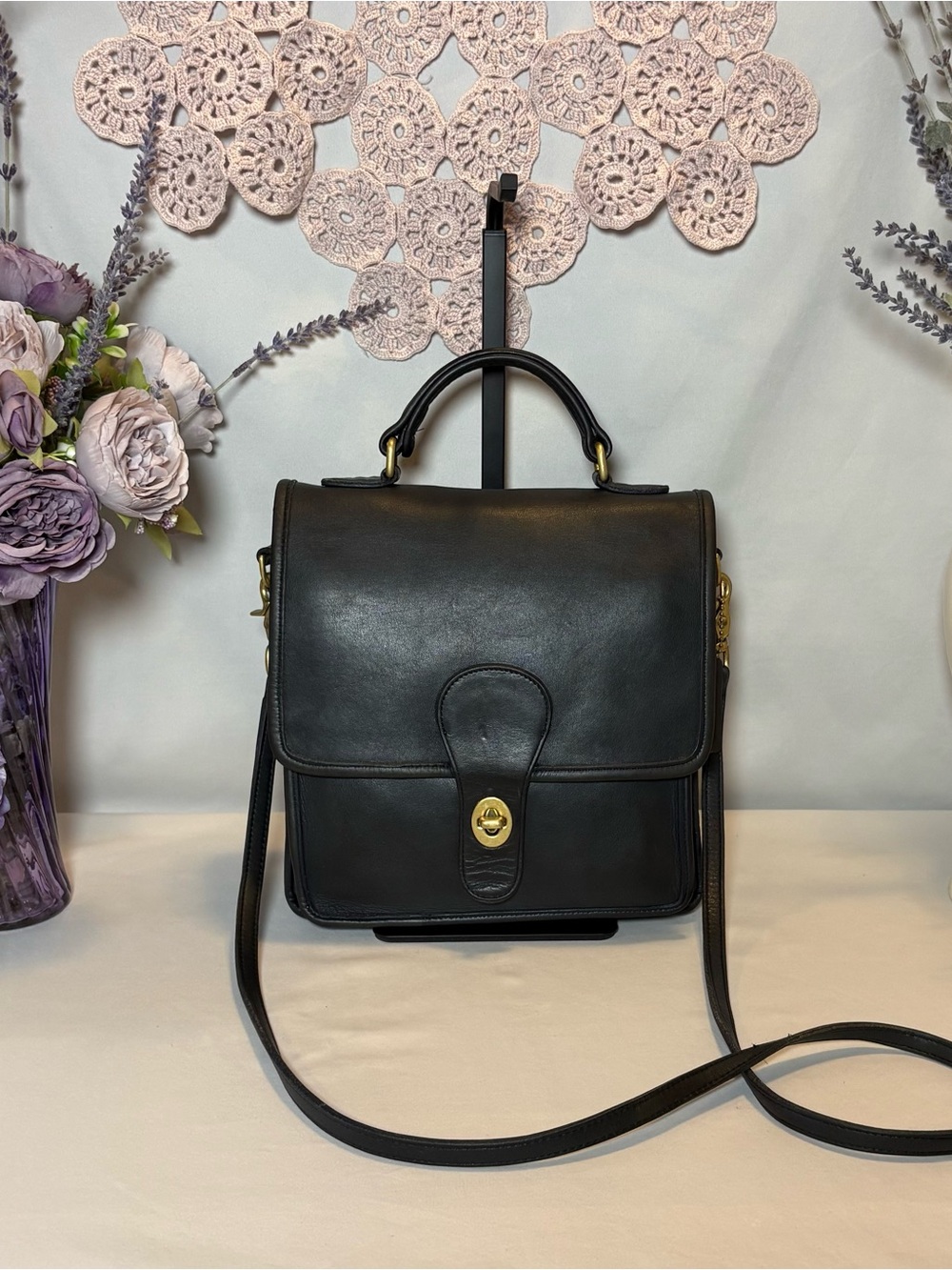 Vintage 1995 Coach Station bag, NAVY color, made in USA